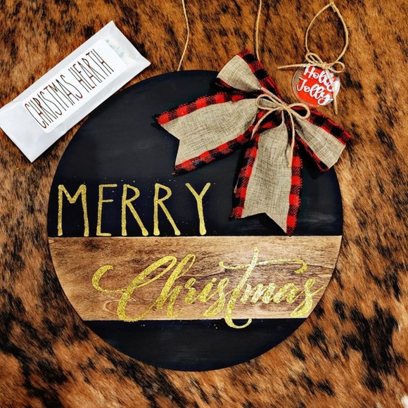 Wood round Christmas ornaments - Picture 3 of 4